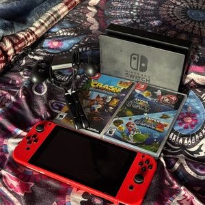 Nintendo Switch Console with Red and Black Joy-Con